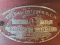 The tag on the motor enclosure on a Federal Enterprises-era Model 1/2.